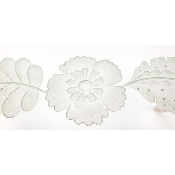 Image 1 of Tavolino da caffè vintage con base in vetro acidato e ottone, Italia 1960