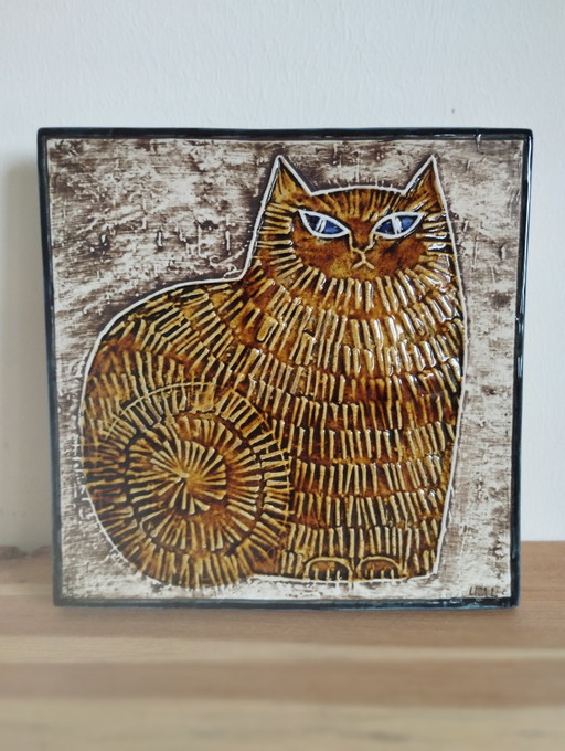 Gustavsberg Lisa Larson wall ceramic wall tile cat