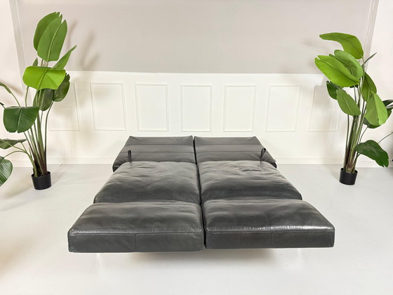 Image 1 of Brühl Roro Soft Sofa Leather Black Couch Sofa Bed