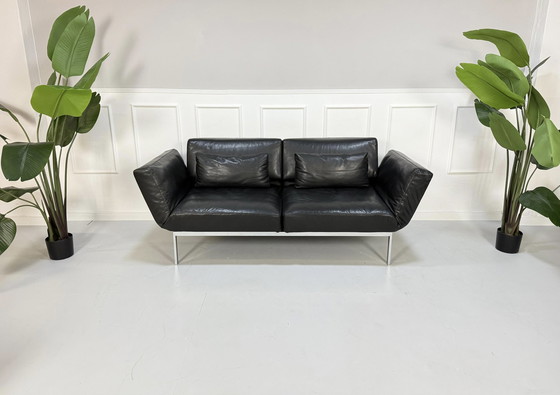 Image 1 of Brühl Roro Soft Sofa Leather Black Couch Sofa Bed