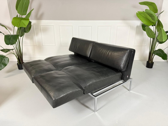 Image 1 of Brühl Roro Soft Sofa Leather Black Couch Sofa Bed