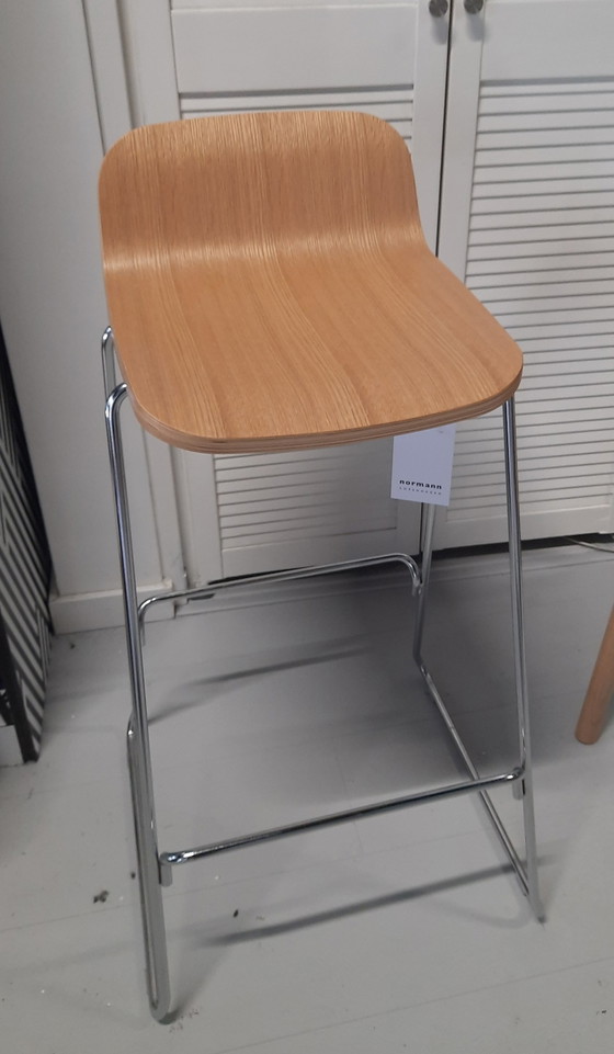 Image 1 of Normann Copenhagen Just Barstool Oak Chrome