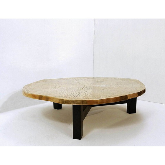 Image 1 of Vintage coffee table in tree trunk and bronze, Belgium
