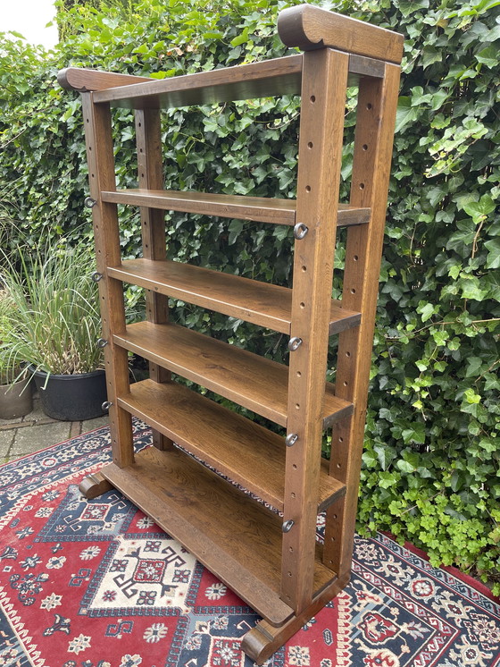 Image 1 of Wabi-Sabi Brutalist Solid Oak Wall Unit/Bookcase