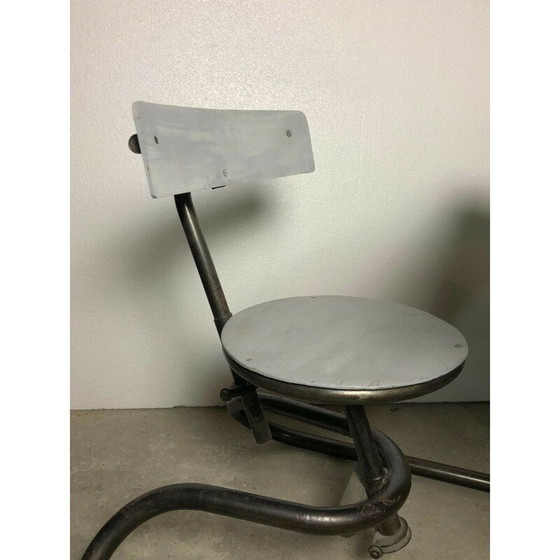 Image 1 of Vintage American adjustable school desk in wood and iron
