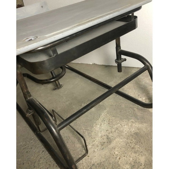 Image 1 of Vintage American adjustable school desk in wood and iron