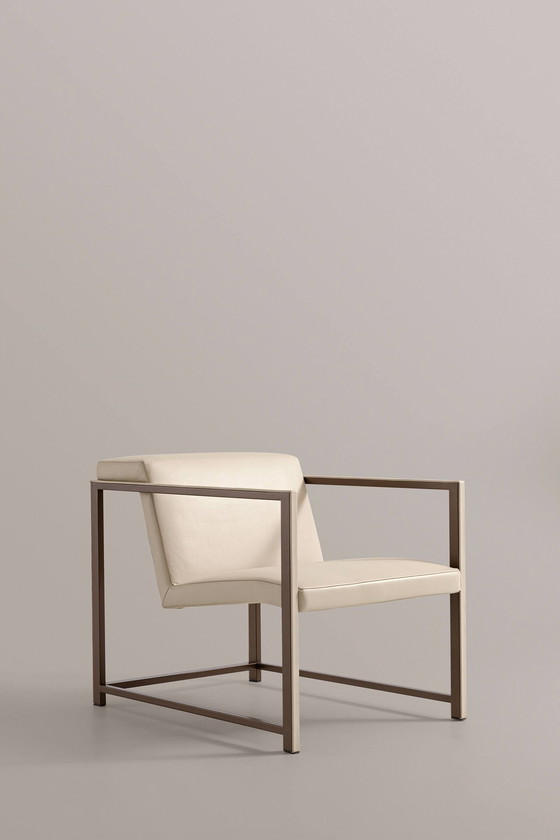 Image 1 of 2 Rivolta "Ego" White Leather Armchairs