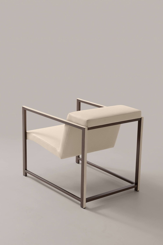 Image 1 of 2 Rivolta "Ego" White Leather Armchairs