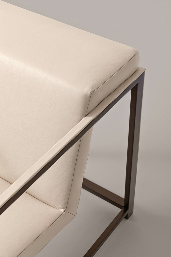 Image 1 of 2 Rivolta "Ego" White Leather Armchairs