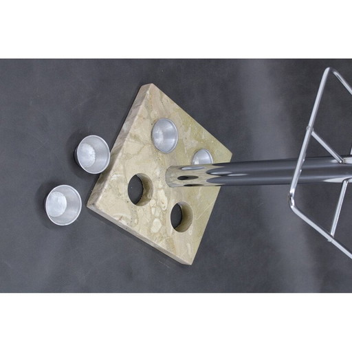 Perchero italiano vintage con base de mármol, años 70