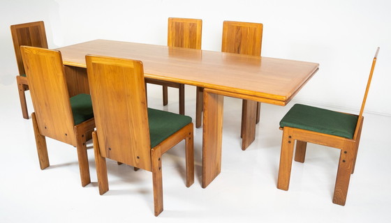 Image 1 of Mid-Century Modern Wooden Dining Table, In The Style Of Mario Marenco, Italy, 1980S