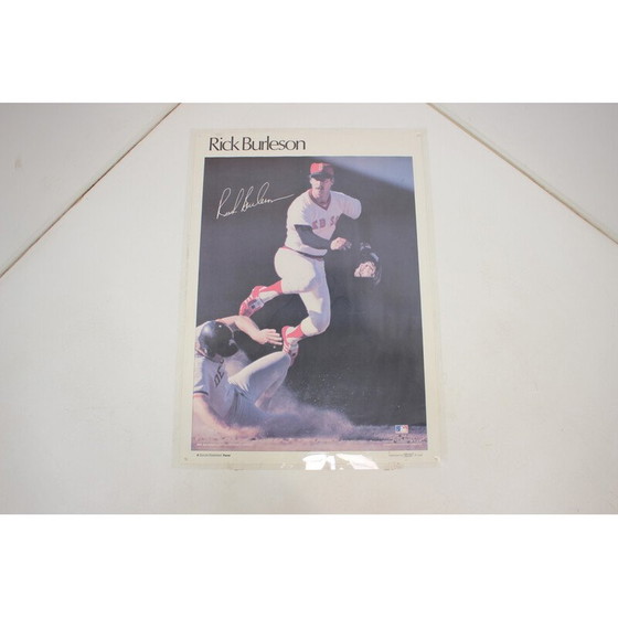 Image 1 of Vintage Rick Burleson painting in paper and plastic, USA 1978