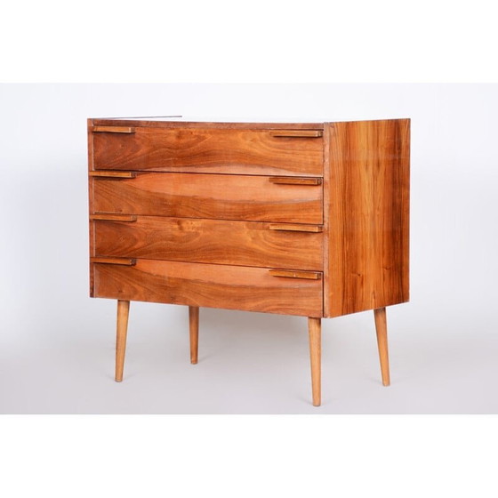 Image 1 of Brown mid century walnut chest of drawers, 1960