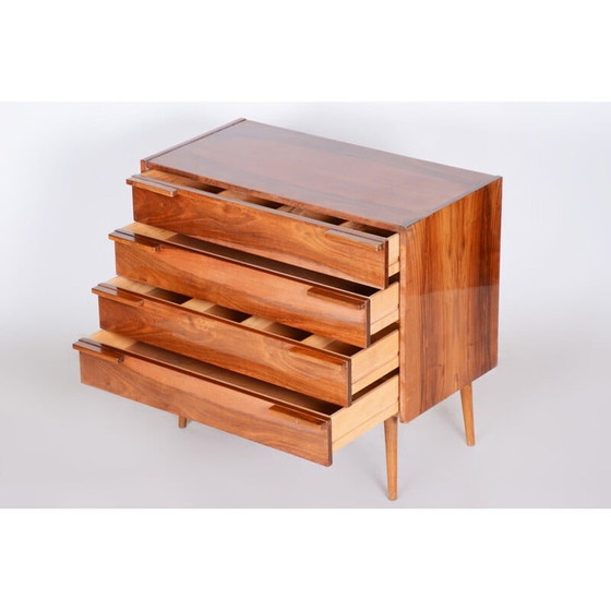 Image 1 of Brown mid century walnut chest of drawers, 1960