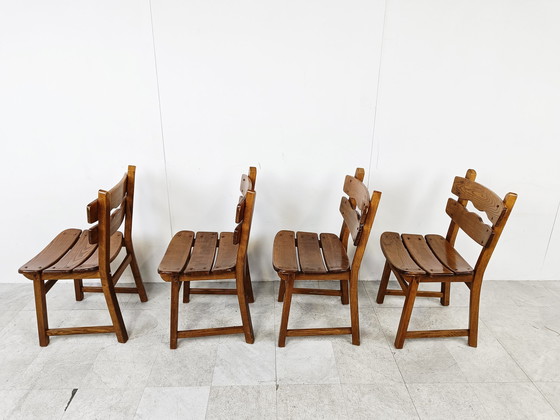 Image 1 of 4x Vintage brutalist dining chairs