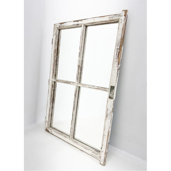 Image 1 of Vintage wooden window transformed into a mirror