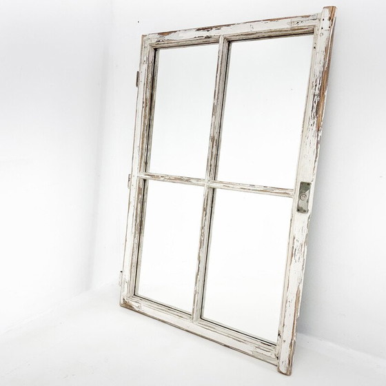 Image 1 of Vintage wooden window transformed into a mirror