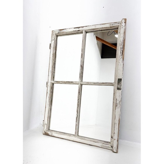 Image 1 of Vintage wooden window transformed into a mirror
