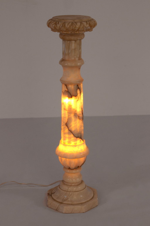 Italian Pedestal Or Perdestal Of Colored White Melange