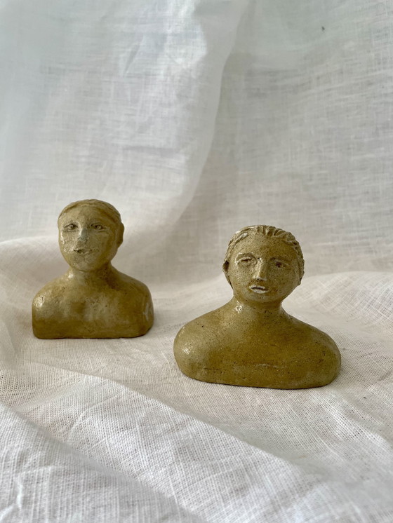 Image 1 of Couple Of Handmade Ceramic Busts