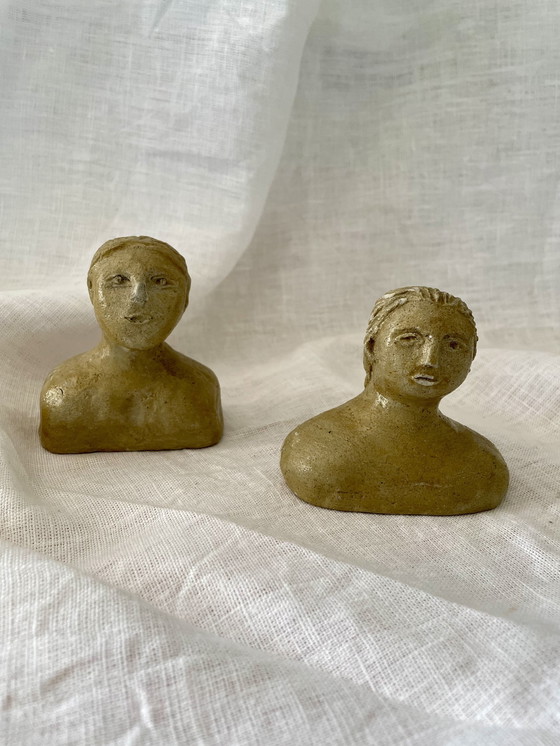 Image 1 of Couple Of Handmade Ceramic Busts