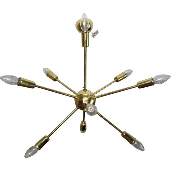 Image 1 of Lampadario vintage in ottone, 1970