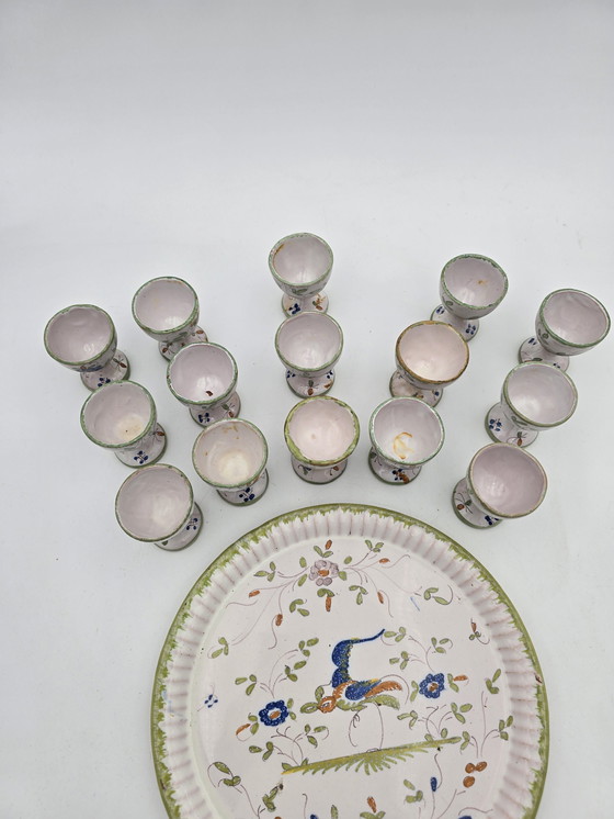 Image 1 of Moustiers set - Plate, Pot And 15 Egg cups