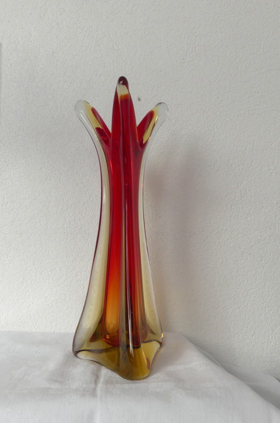 Image 1 of Vintage Sommerso Swung vase