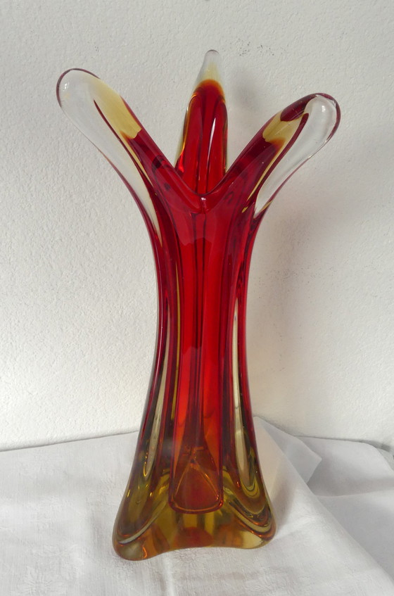 Image 1 of Vintage Sommerso Swung vase