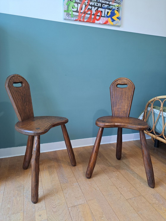 Image 1 of Pair Of Brutalist Stools