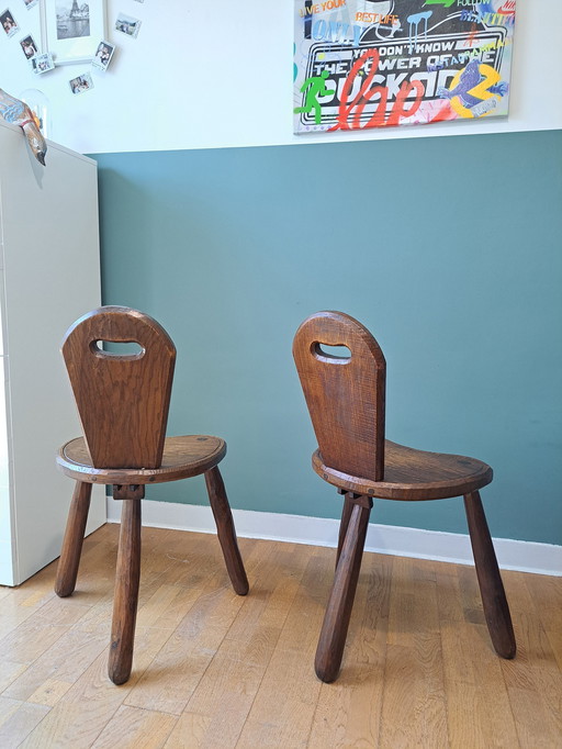 Pair Of Brutalist Stools