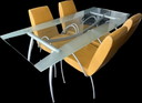 Bonaldo dining table + 4x Harvink dining room chairs