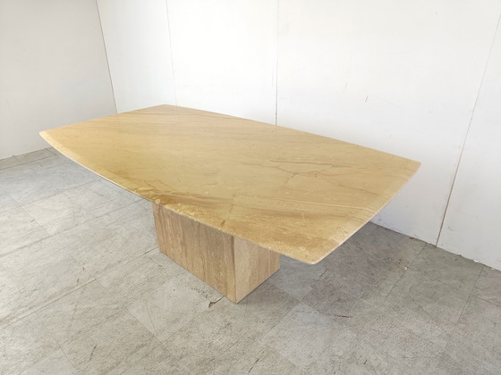 Image 1 of Vintage travertine dining table