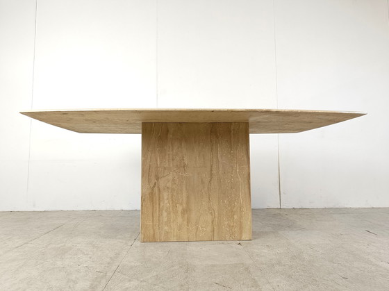 Image 1 of Vintage travertine dining table
