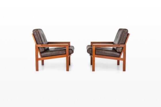 Image 1 of 2 x Capella Easy Chairs with Ottoman by Illum Wikkelsø for Niels Eilersen, Denmark 1950s