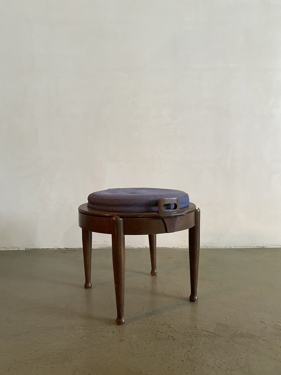 Image 1 of B.J. Hansen Low Stool with Reversible Table Top, Norway, 1960s