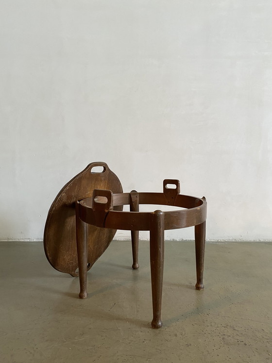 Image 1 of B.J. Hansen Low Stool with Reversible Table Top, Norway, 1960s