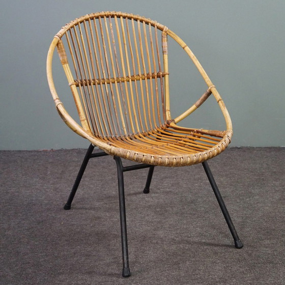 Image 1 of Fauteuil vintage en rotin, design hollandais, 1960