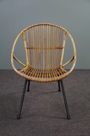 Fauteuil vintage en rotin, design hollandais, 1960