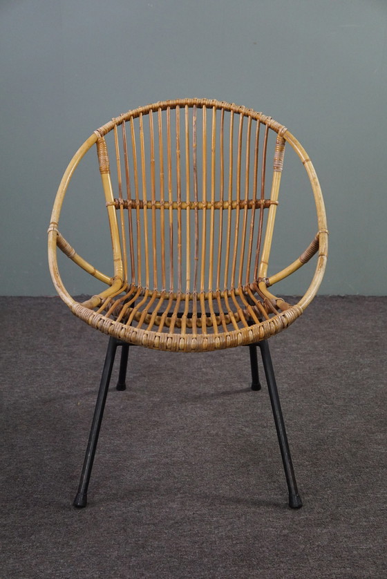 Image 1 of Vintage rattan armchair, Dutch design, 1960
