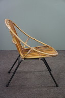 Fauteuil vintage en rotin, design hollandais, 1960