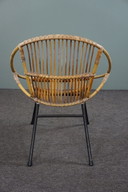 Fauteuil vintage en rotin, design hollandais, 1960