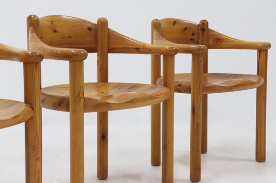 Image 1 of Set di 4 sedie Rainer Daumiller in pino di Hirtshal Sawmill, anni '70