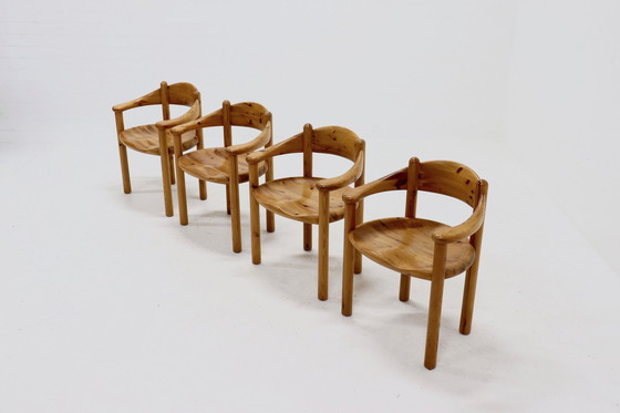 Image 1 of Set di 4 sedie Rainer Daumiller in pino di Hirtshal Sawmill, anni '70