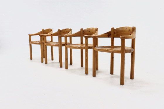 Image 1 of Set di 4 sedie Rainer Daumiller in pino di Hirtshal Sawmill, anni '70