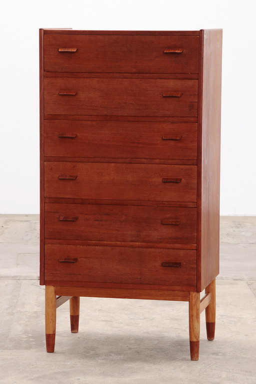 Teak wooden chest of drawers by Poul Volther by Munch Mobler, Denmark