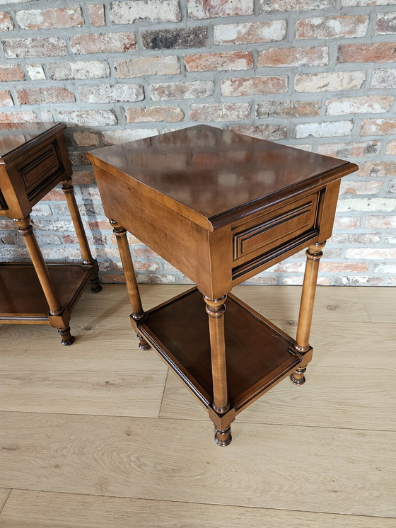 Image 1 of Set of 2 French style cherry bedside tables.