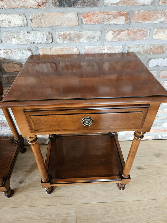 Image 1 of Set of 2 French style cherry bedside tables.