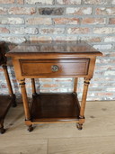 Set of 2 French style cherry bedside tables.