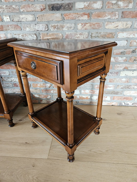 Image 1 of Set of 2 French style cherry bedside tables.